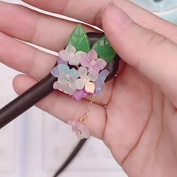 まゆかよさま売約済みややショートコーム簪〈Bouquet・くすみ紫陽花・盛り まゆかよさま売約済みややショートコーム簪〈Bouquet・くすみ